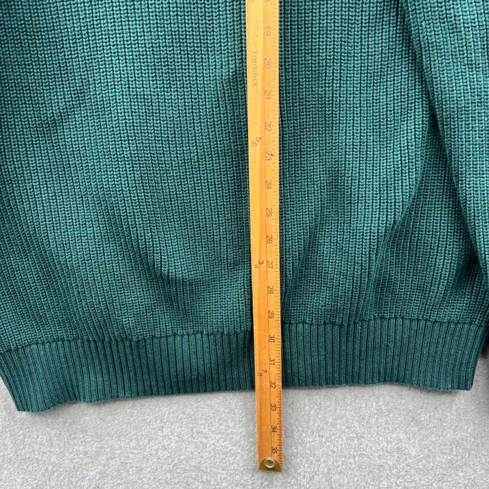 Lands End Drifter Men's 2XLT Green Chunky Knit Crew Neck Long Sleeve Sweater - Picture 5 of 7